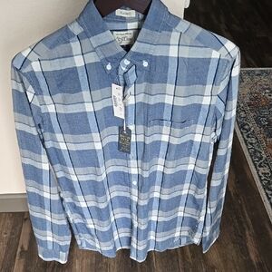 J. Crew Classic Fit Small Indigo Dyed Lt.Weight  Cotton Shirt NWT blue/white